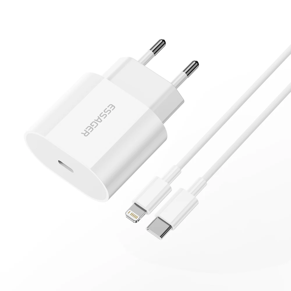 Greitasis Iphone įkroviklis Essager 20 W USB Type C - Lightning, baltas