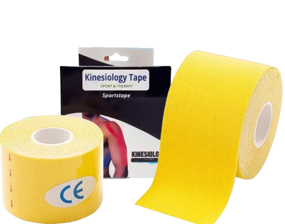 Kineziologinis teipas, kinesio pleistras 5cmx5m, geltonas