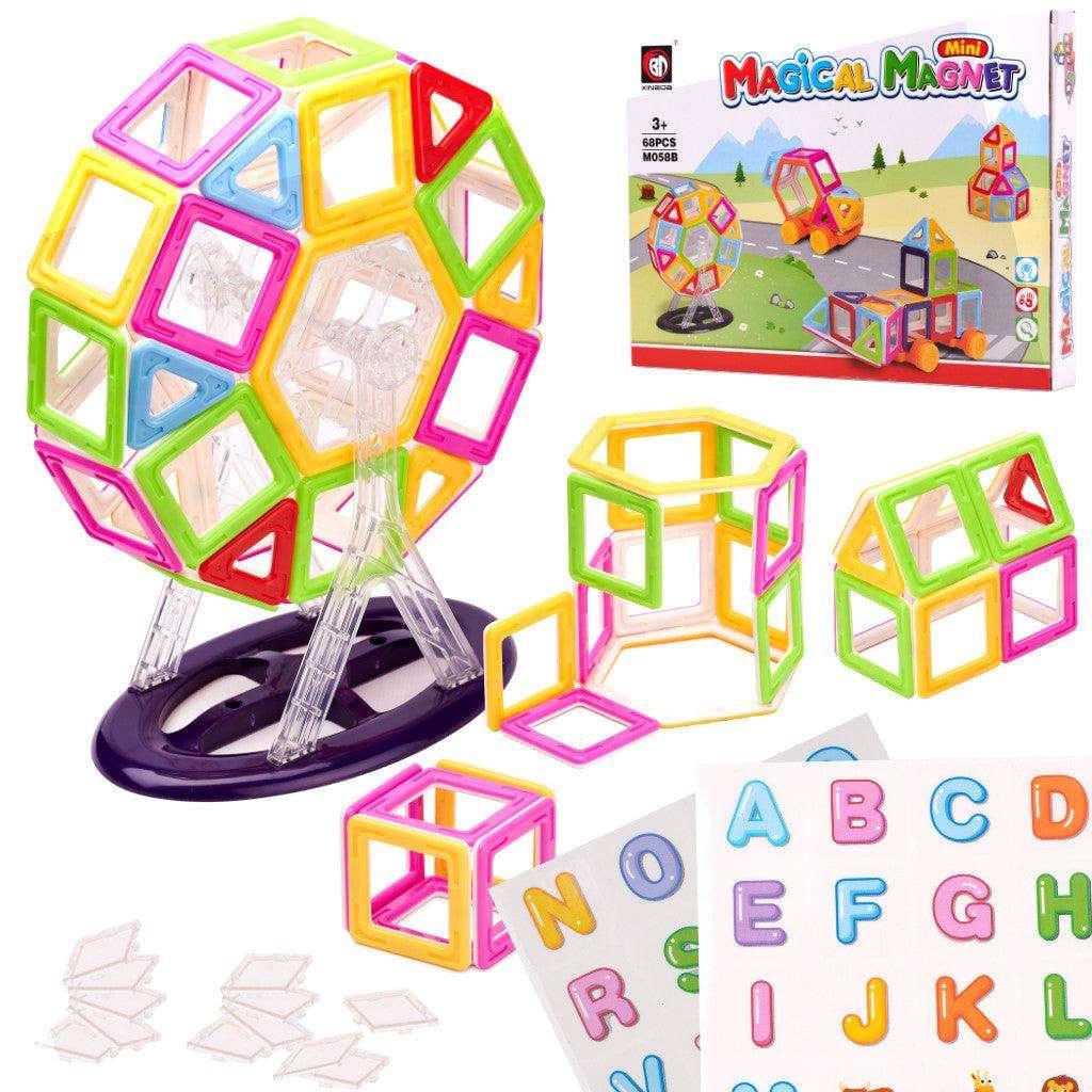 Magnetinės kaladėlės Magical Magnet Mini (68 detalės) - Piki