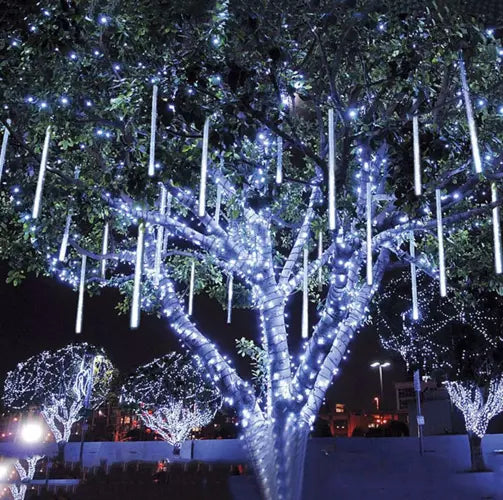 LED girlianda meteorų lietus (šaltai baltos, 288 LED)