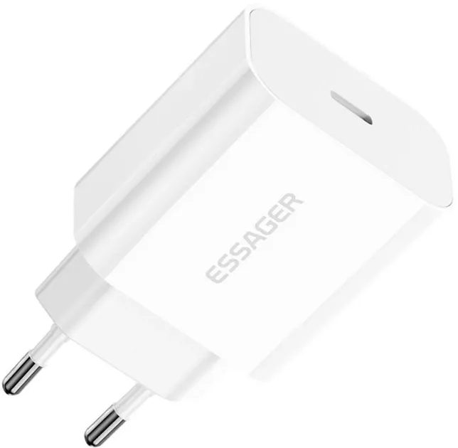 Greitasis Iphone įkroviklis Essager 20 W USB Type C - Lightning, baltas