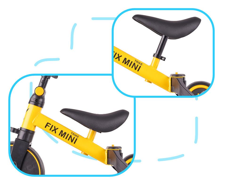 Trike Fix Mini krosinis triratukas 3in1 su pedalais geltonas 