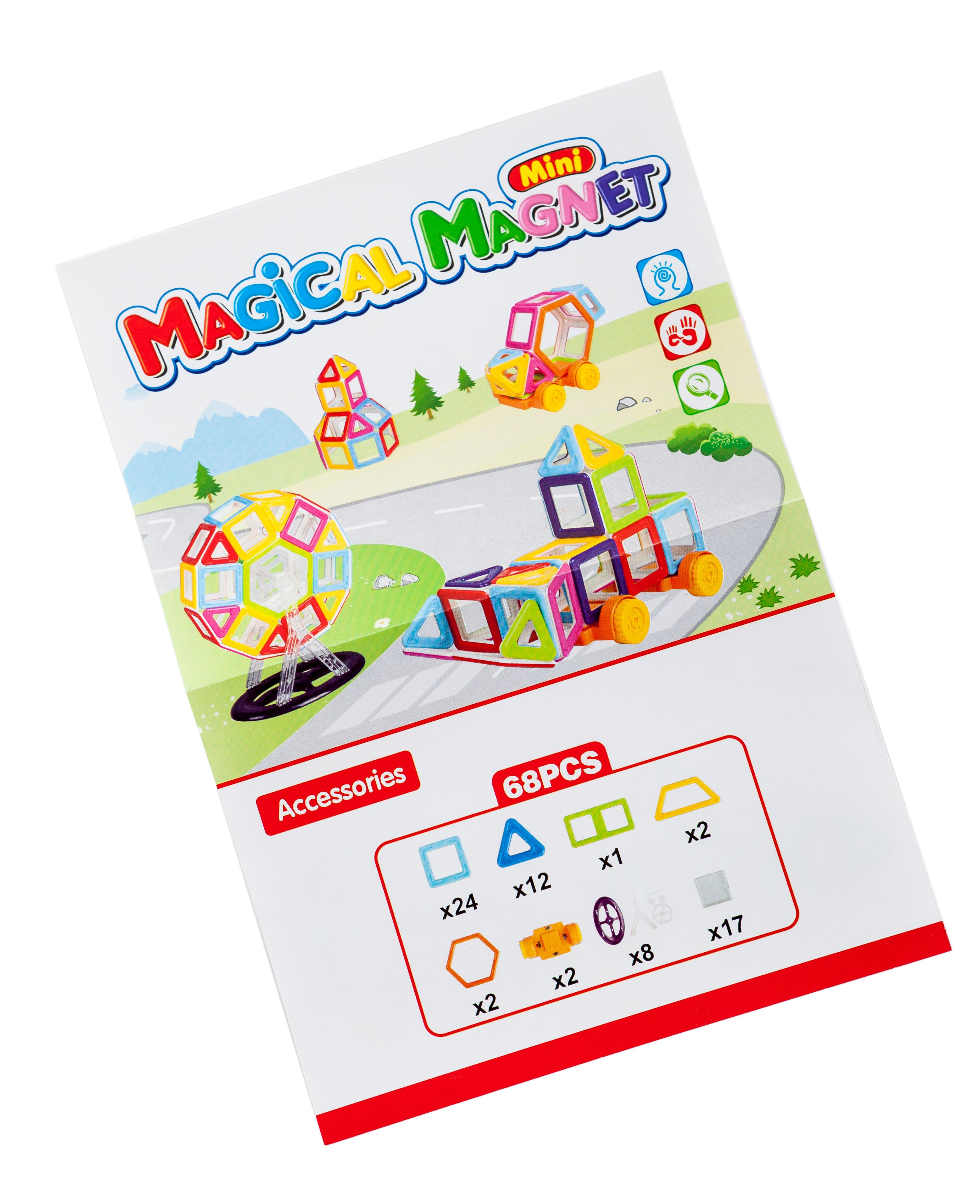 Magnetinės kaladėlės Magical Magnet Mini (68 detalės) - Piki