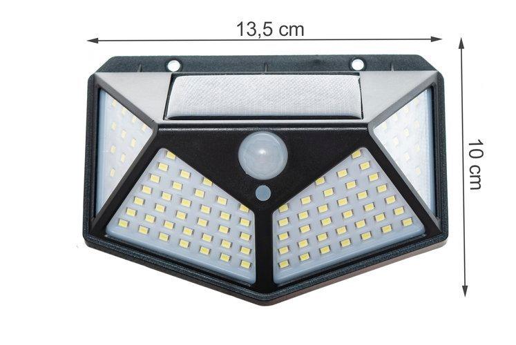 Šviestuvas su saulės baterija ir judėsio davikliu100 LED SMD 